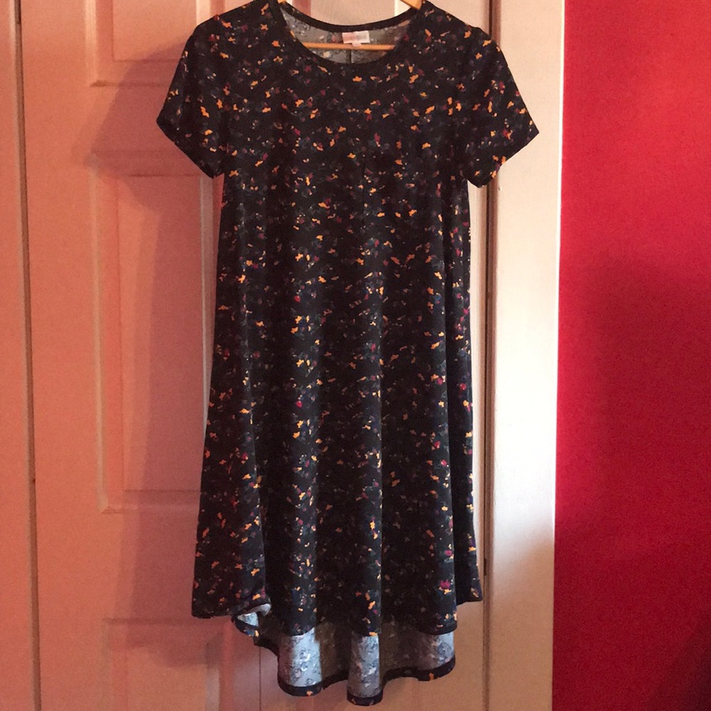 Lularoe carly xs chevron and flowers